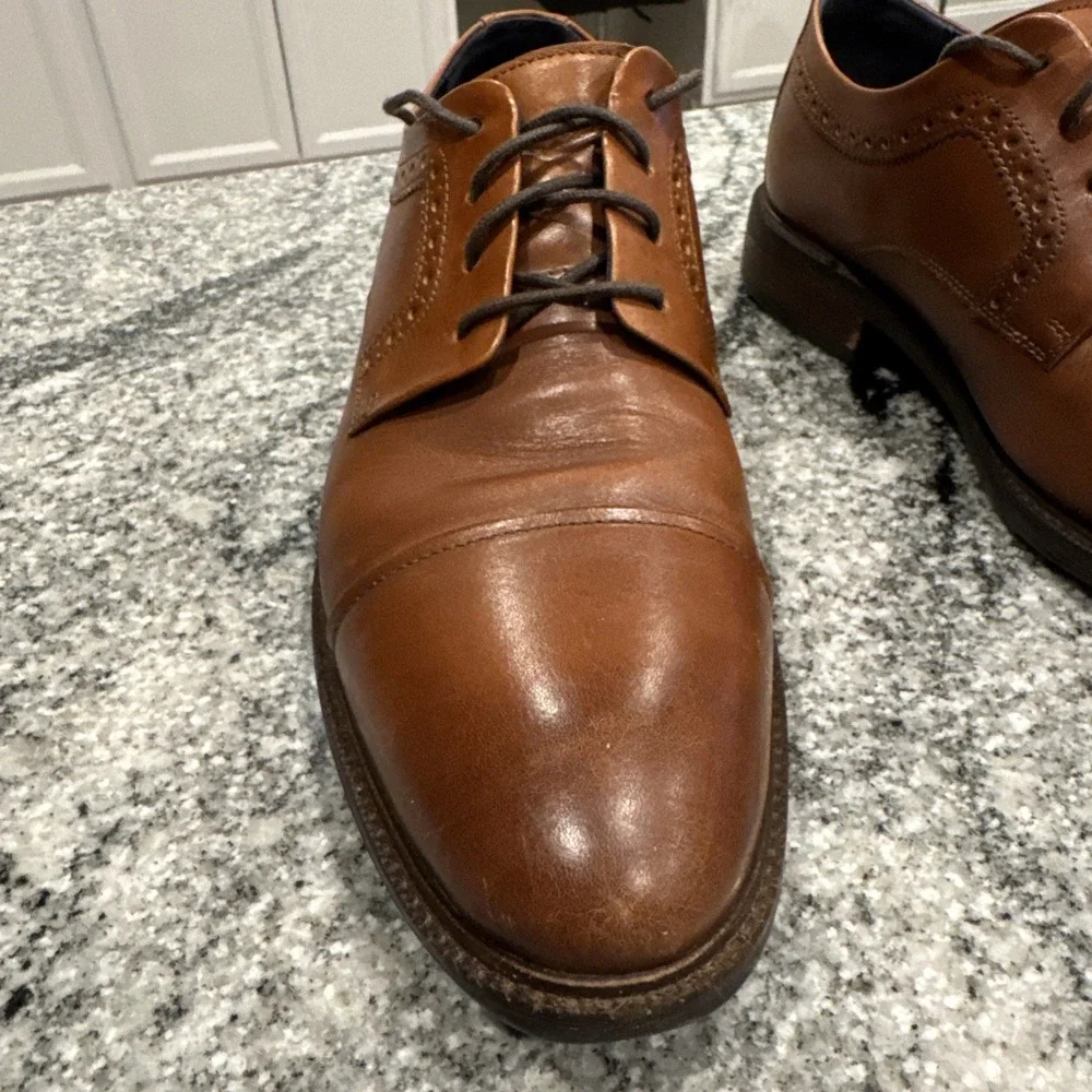 Cole Haan C28882 Brown Leather Cap Toe Dress Shoes‎ Mens Size 10 M #007